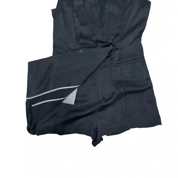 Anthropologie Size 12 Silky Blazer Romper in Black - Picture 10 of 16